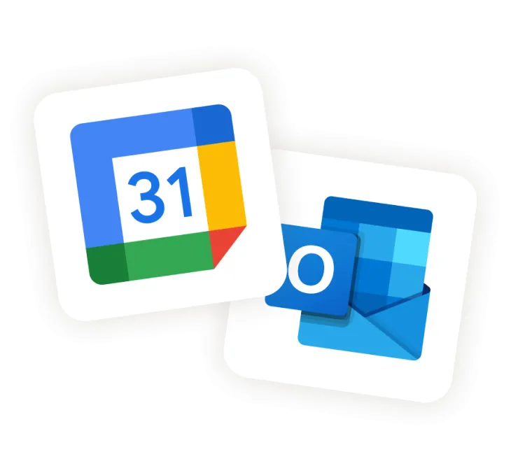 Google Calendar and Outlook icons